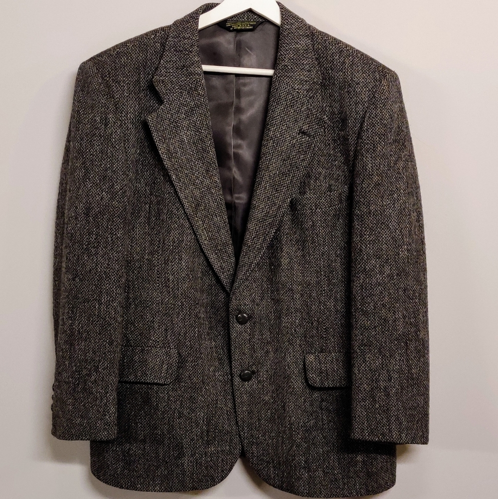 Harris Tweed Handwoven Gray Men's Sport Coat Sz 44